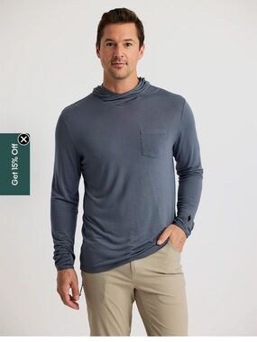 Free Fly Men’s Bamboo Lightweight Hoodie Size XL in Storm Cloud Like New